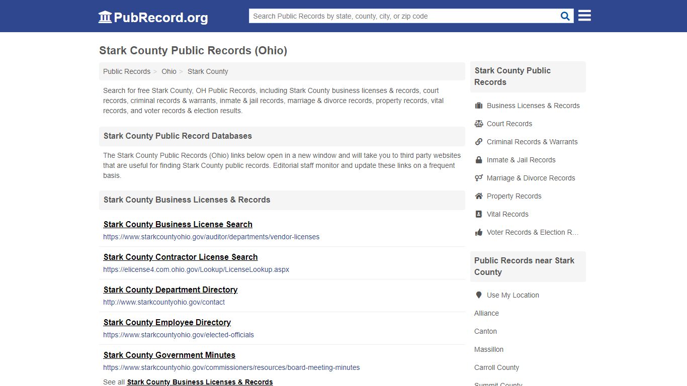 Free Stark County Public Records (Ohio Public Records)